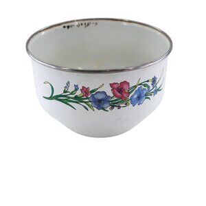 Vintage Kitchen Mixing Bowl White Grannycore Retro Nostalgic Country Cottagecore